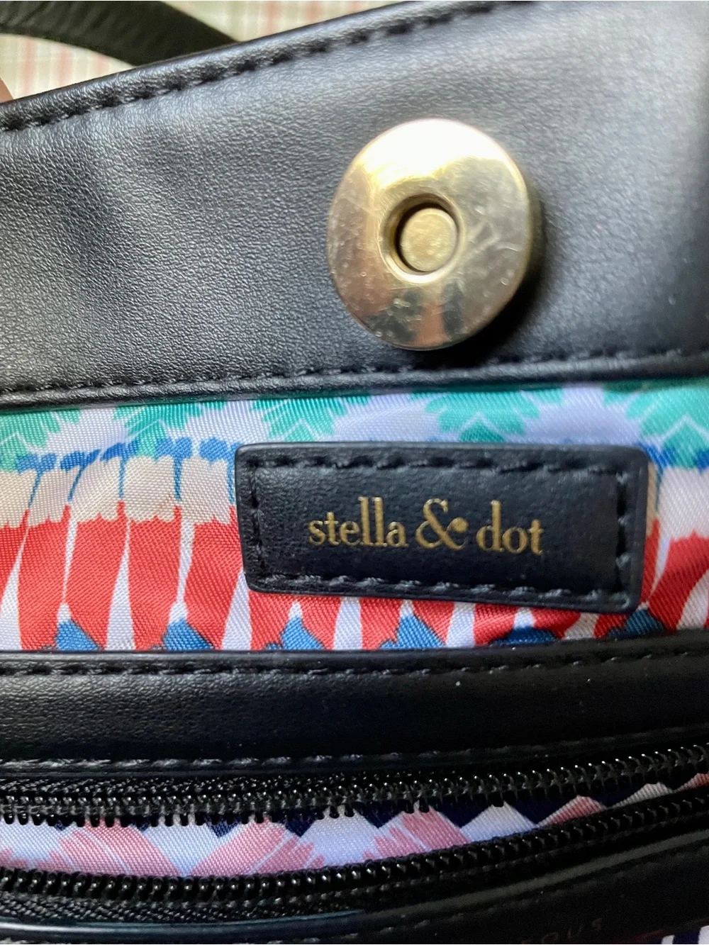 Stella & Dot Large Striped Tote Bag